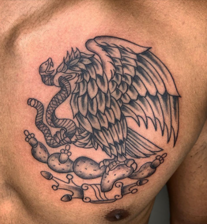 Tattoos - Dayton Smith Mexican Flag Eagle - 142918